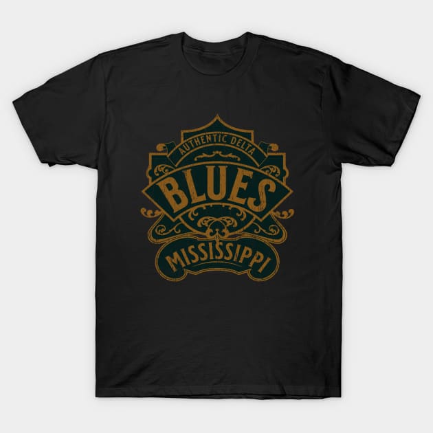 Mississippi delta blues vintage distressed badge retro T-Shirt by SpaceWiz95